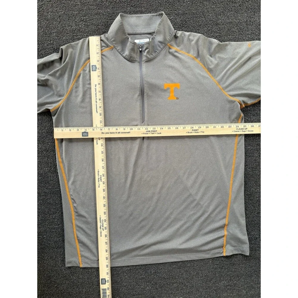Columbia Tennessee Volunteers Grey 1/4 Zip Pullover Size XL